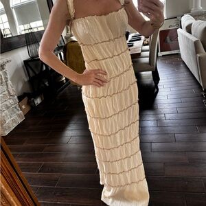 MAJORELLE Cream Maxi Dress